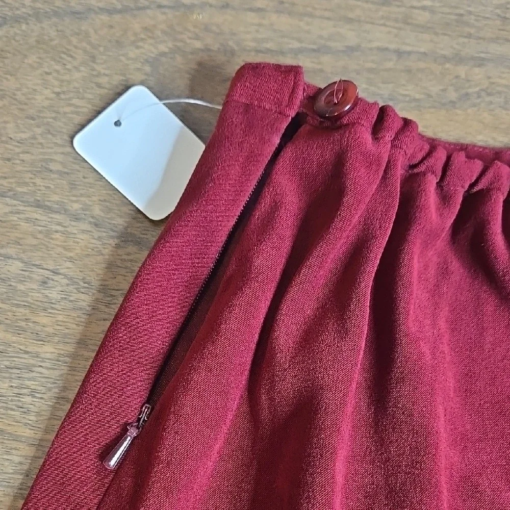 Notations Midi Skirt, Red, Office Business Casual, Pop of Color, Small‎